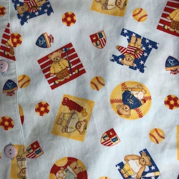 Ni-Q-Ta Light Blue With Sporty Bears Shirt and Shorts Pajama Set Size M - Picture 7 of 16